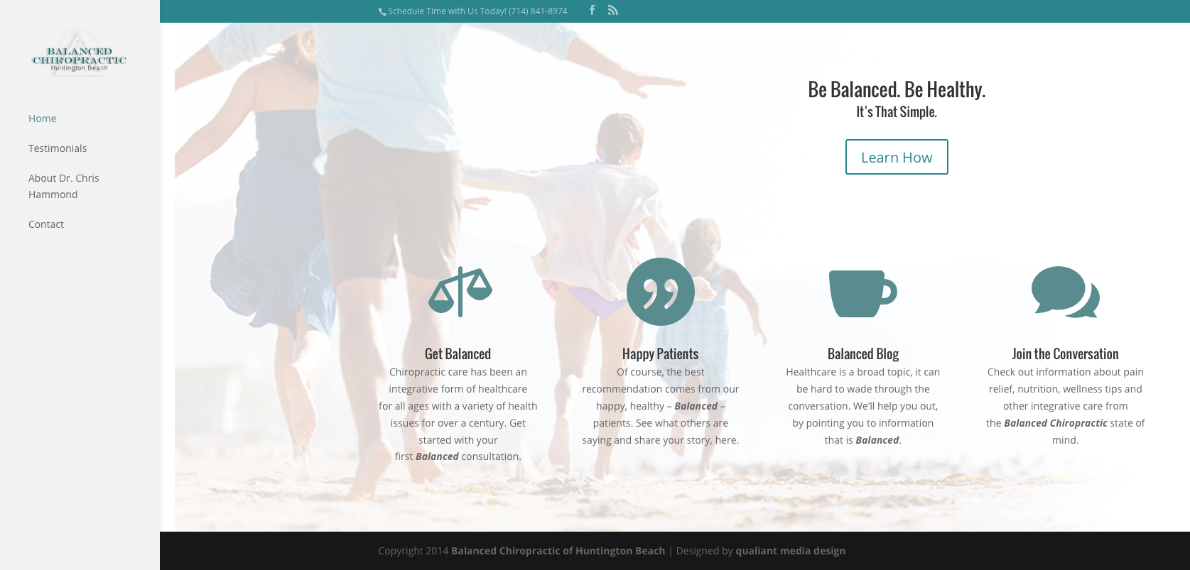 First Website Launch for Balanced Chiropractic HB